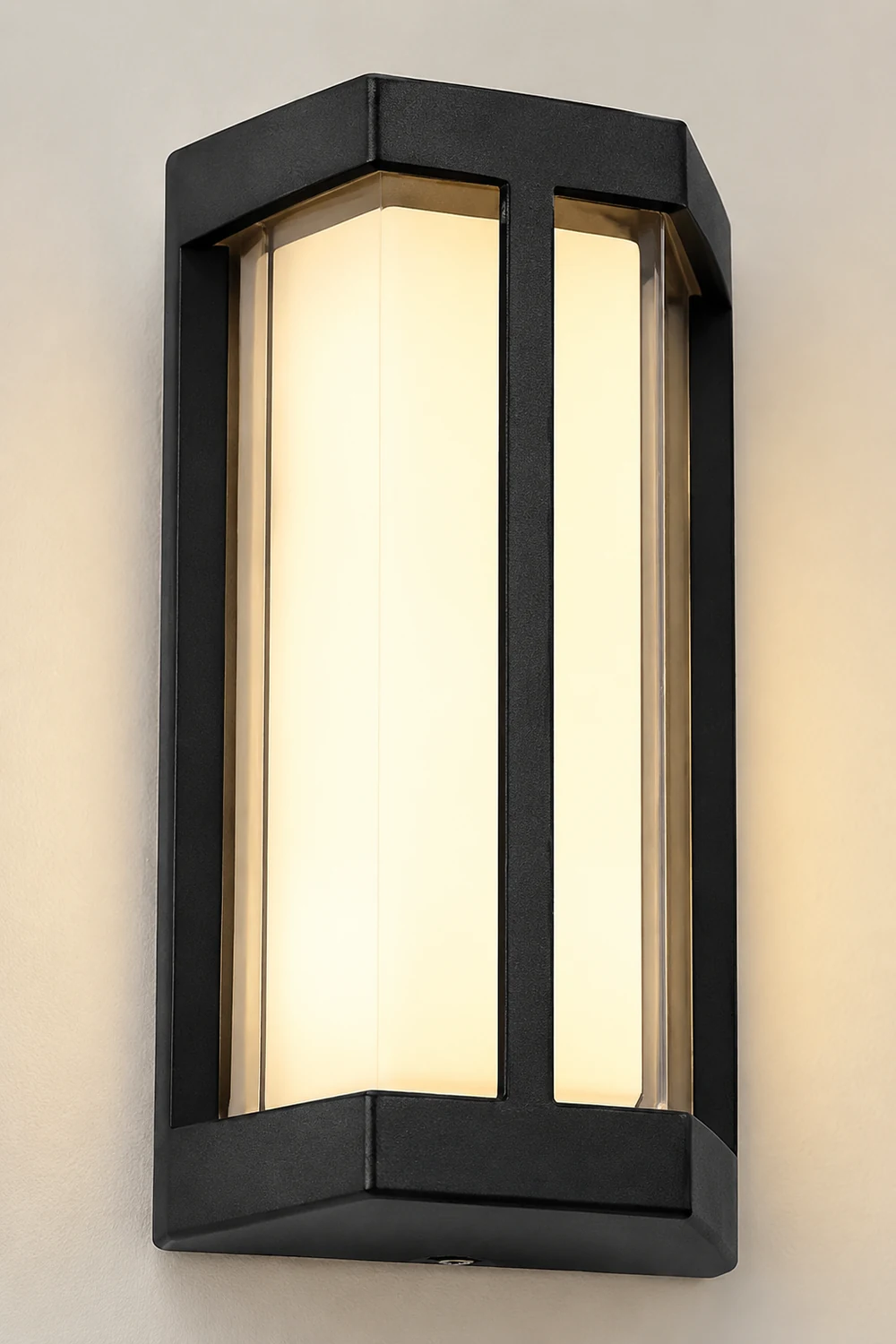 Waterproof Double Acrylic Shade LED Black Modern Outdoor Wall Lights - Lumpaz