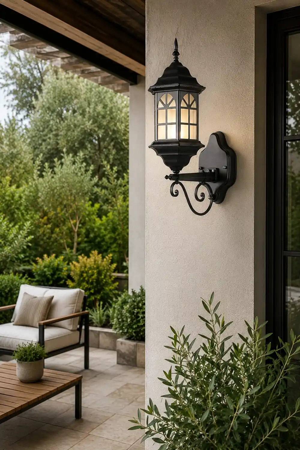 Retro Waterproof Dimmable LED Solar Wall Lamp with Remote Exterior Lights - Lumpaz