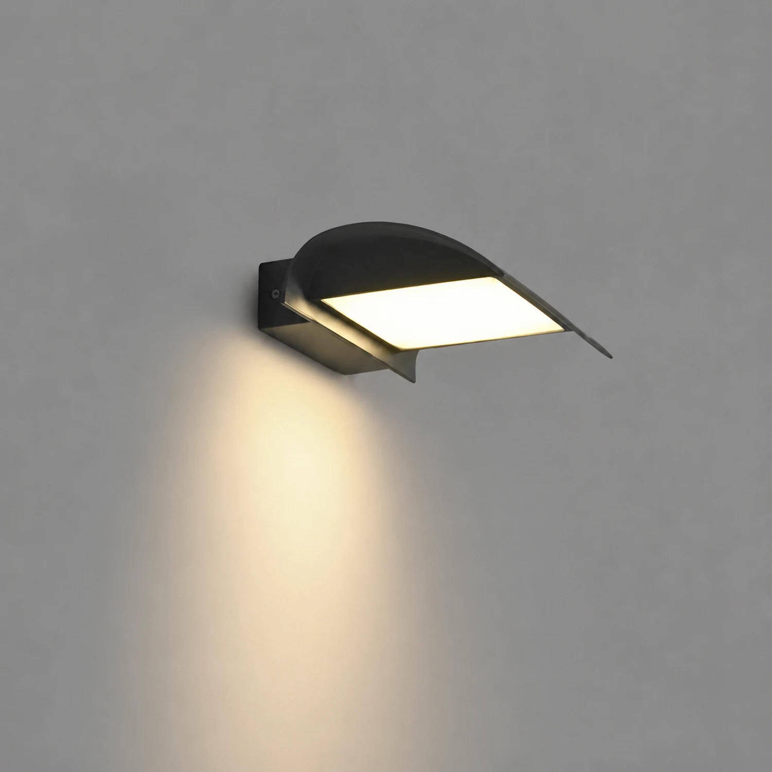 Curved Outdoor Waterproof LED Black Modern Minimalist Wall Lamp Exterior Lighting - Lumpaz