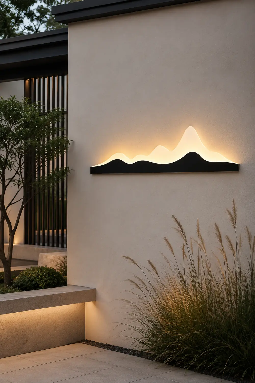 Mountain Scenery Creative Waterproof LED Modern Outdoor Wall Lights - Lumpaz