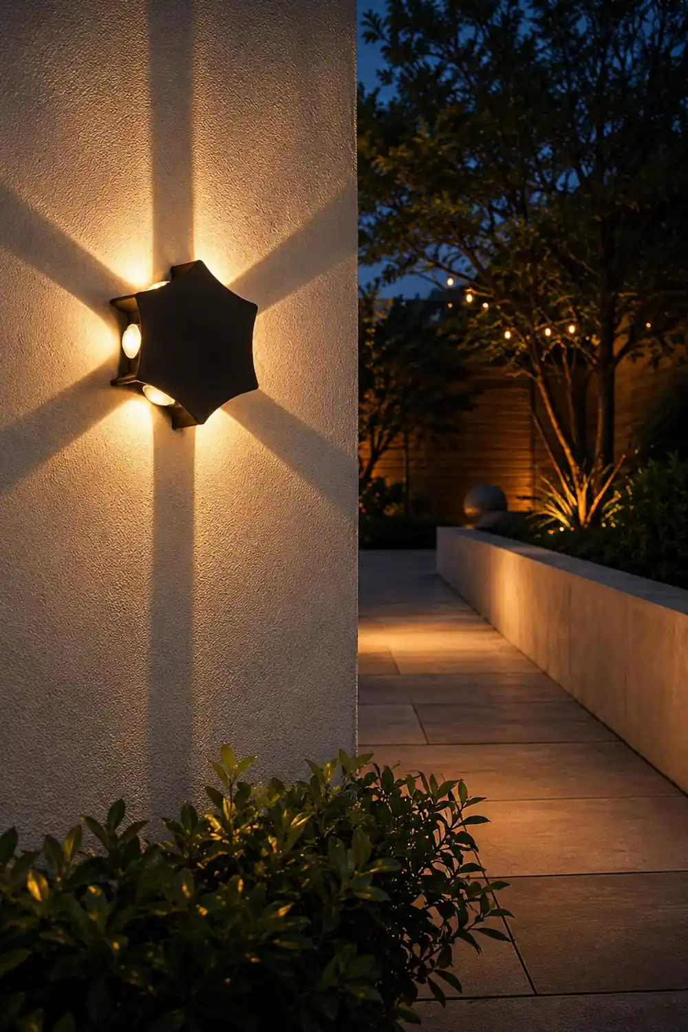 Unique Star Up and Down Lighting LED Waterproof Black Modern Wall Lamp - Lumpaz