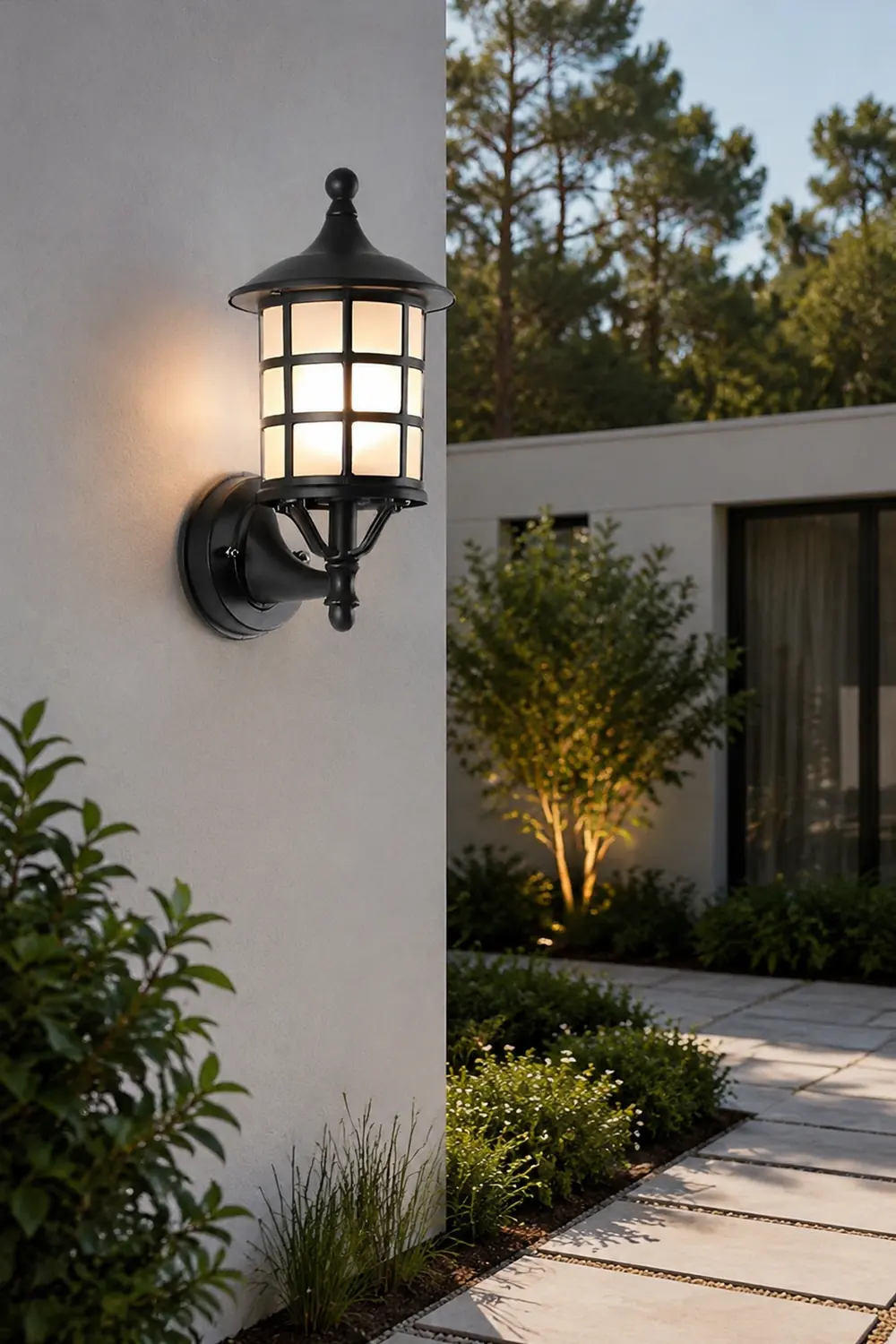 Retro Round Three Step Dimming Black European-style Solar Wall Sconces - Lumpaz