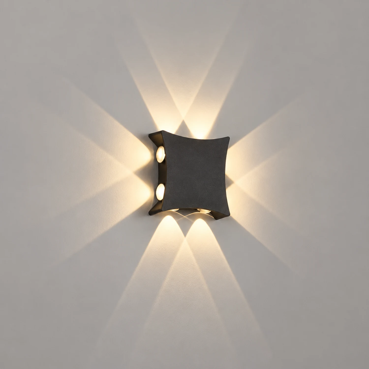 Unique Star Up and Down Lighting LED Waterproof Black Modern Wall Lamp - Lumpaz
