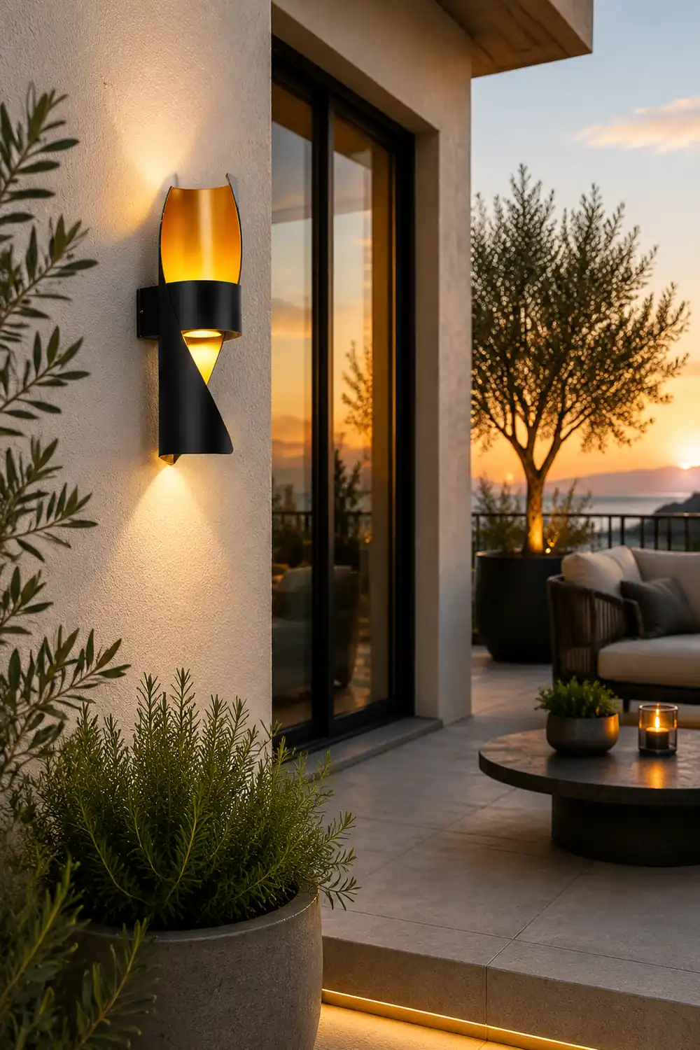 Circular Waterproof Up and Down Lighting COB Modern Outdoor Wall Lights - Lumpaz