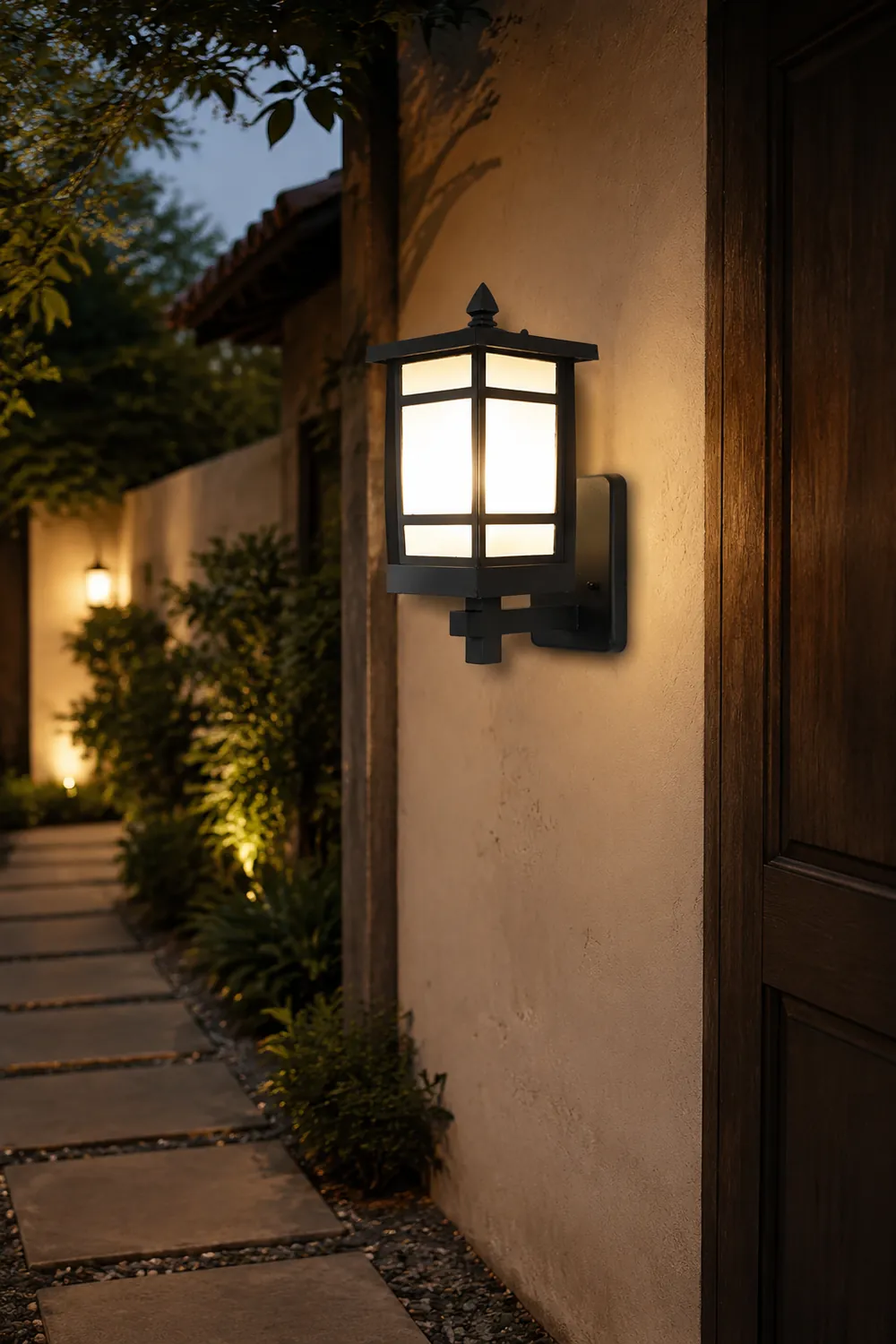 Vintage Waterproof LED Glass Matte Black Retro Wall Lamp Exterior Lights - Lumpaz