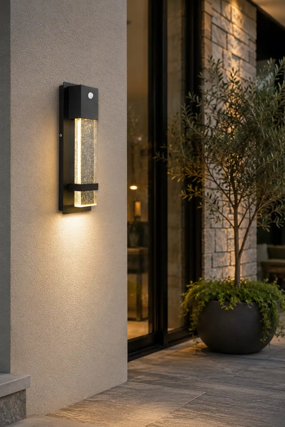 Minimalist Crystal Bubble Glass Waterproof LED Motion Sensor Wall Lamp - Lumpaz