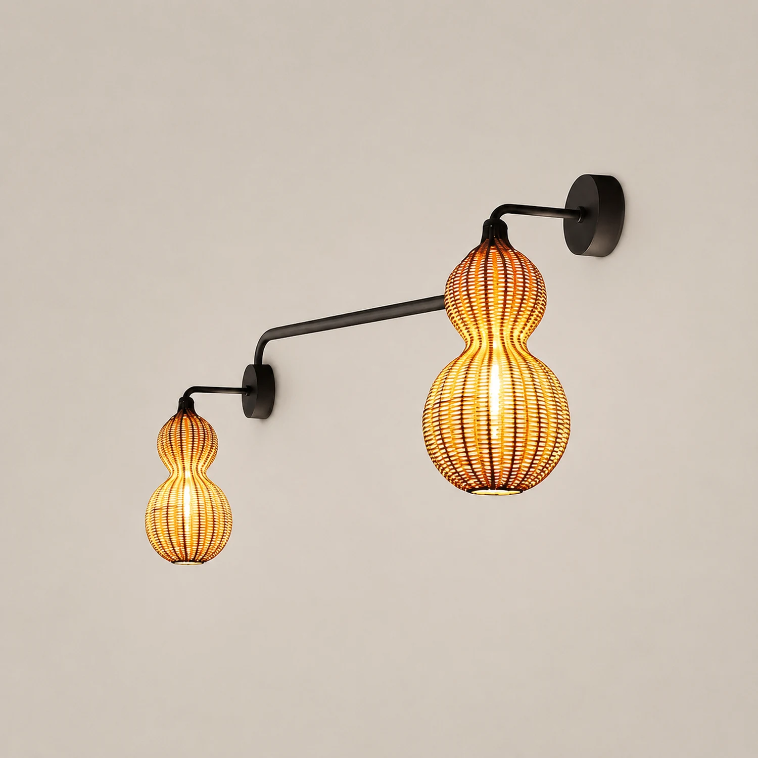 Rattan Gourd Waterproof Retro Outdoor Chandelier Porch Lights Wall Lamp - Lumpaz