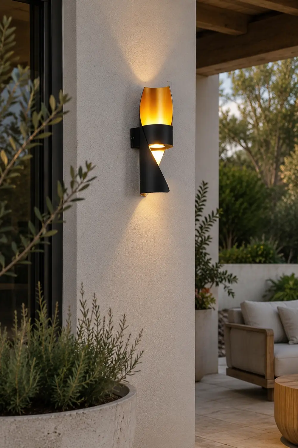 Circular Waterproof Up and Down Lighting COB Modern Outdoor Wall Lights - Lumpaz