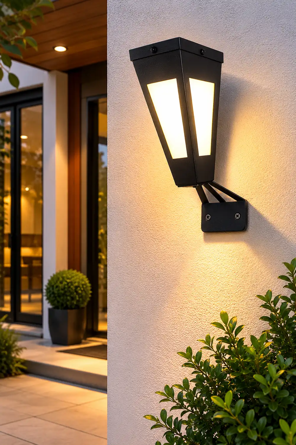 Waterproof Intelligent Metal LED Black Modern Solar Outdoor Wall Light - Lumpaz