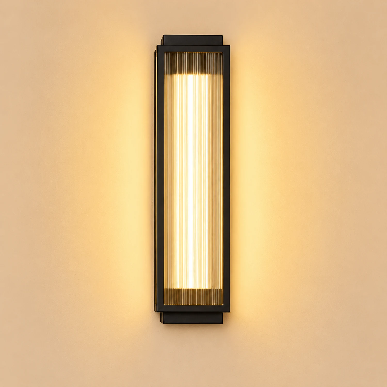 Rectangular Strip Waterproof LED Black Modern Outdoor Wall Lights - Lumpaz