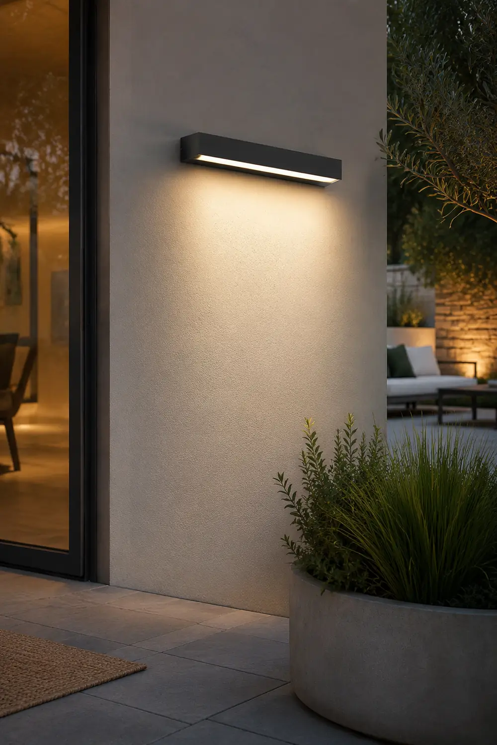 Minimalist Strip Waterproof LED Black Modern Outdoor Wall Washer Light - Lumpaz