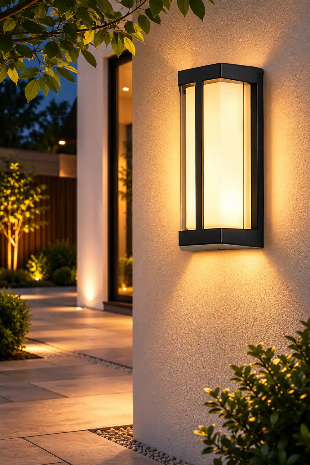 Waterproof Double Acrylic Shade LED Black Modern Outdoor Wall Lights - Lumpaz