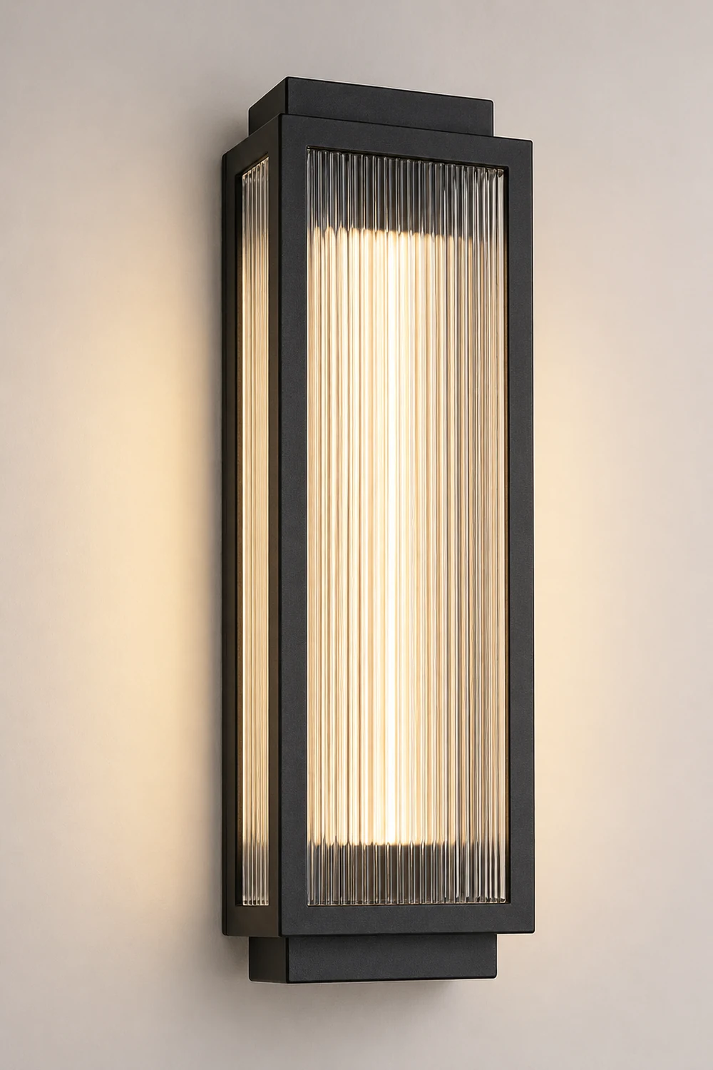 Rectangular Strip Waterproof LED Black Modern Outdoor Wall Lights - Lumpaz