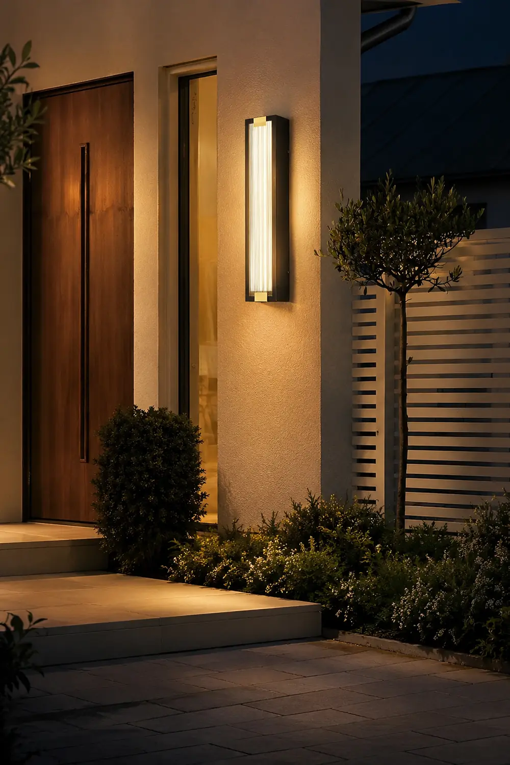 Rectangular Strip Waterproof LED Black Modern Porch Lights Wall Sconces - Lumpaz