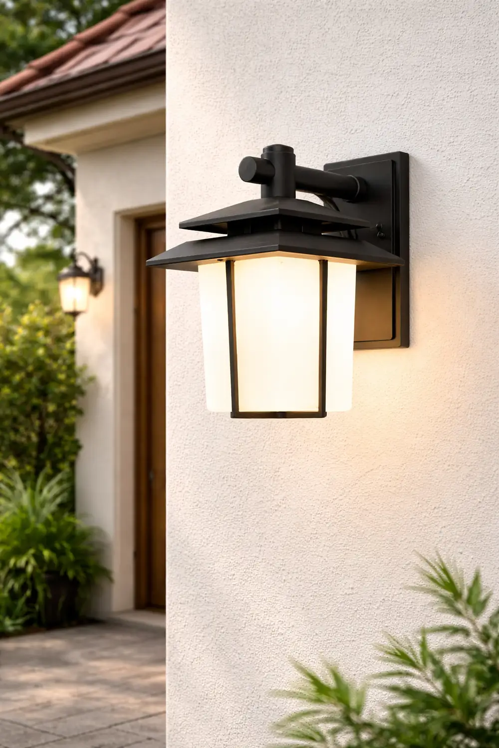 Vintage Glass Aluminum Waterproof European Style Outdoor Wall Sconces Lighting - Lumpaz