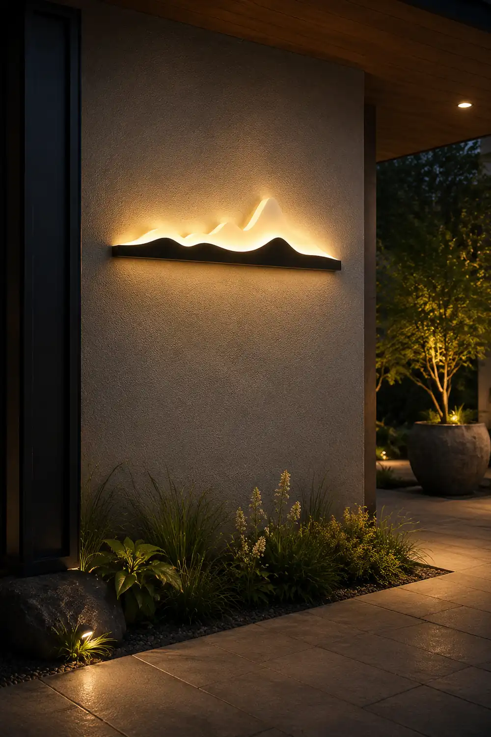 Mountain Scenery Creative Waterproof LED Modern Outdoor Wall Lights - Lumpaz