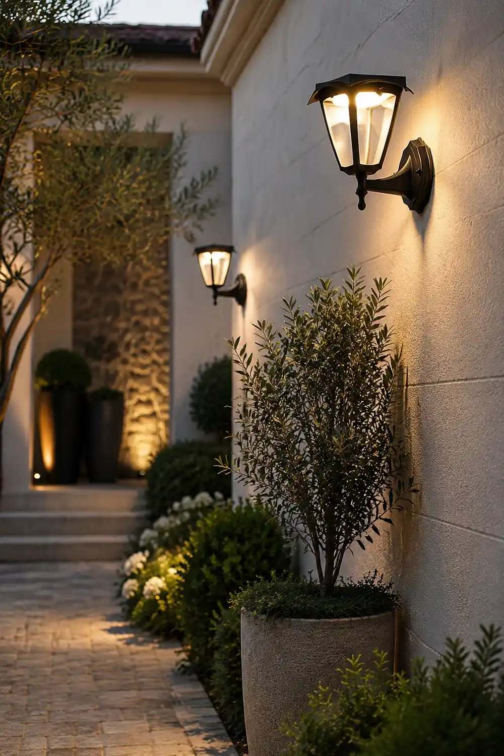 Square Dimmable LED Intelligent Black Modern Solar Outdoor Wall Lights - Lumpaz