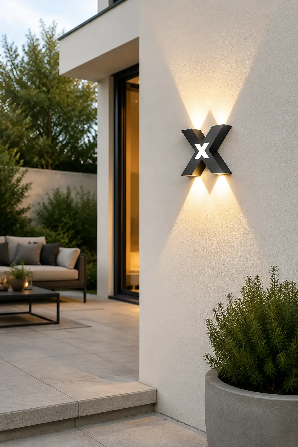X Shape Creative Waterproof LED Black Modern Outdoor Wall Lamp Exterior Lights - Lumpaz