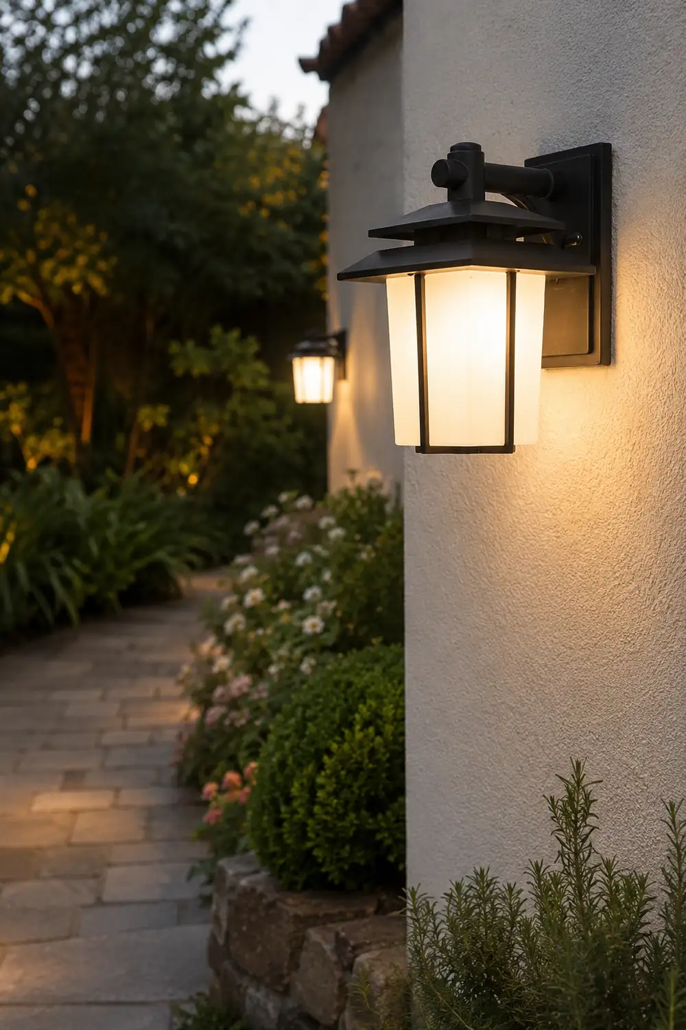 Vintage Glass Aluminum Waterproof European Style Outdoor Wall Sconces Lighting - Lumpaz