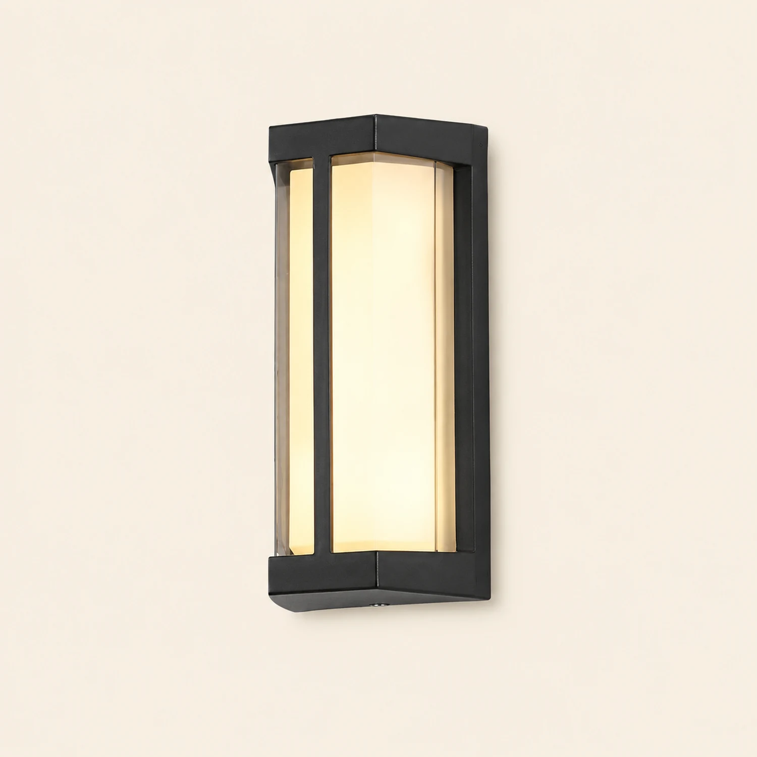 Waterproof Double Acrylic Shade LED Black Modern Outdoor Wall Lights - Lumpaz