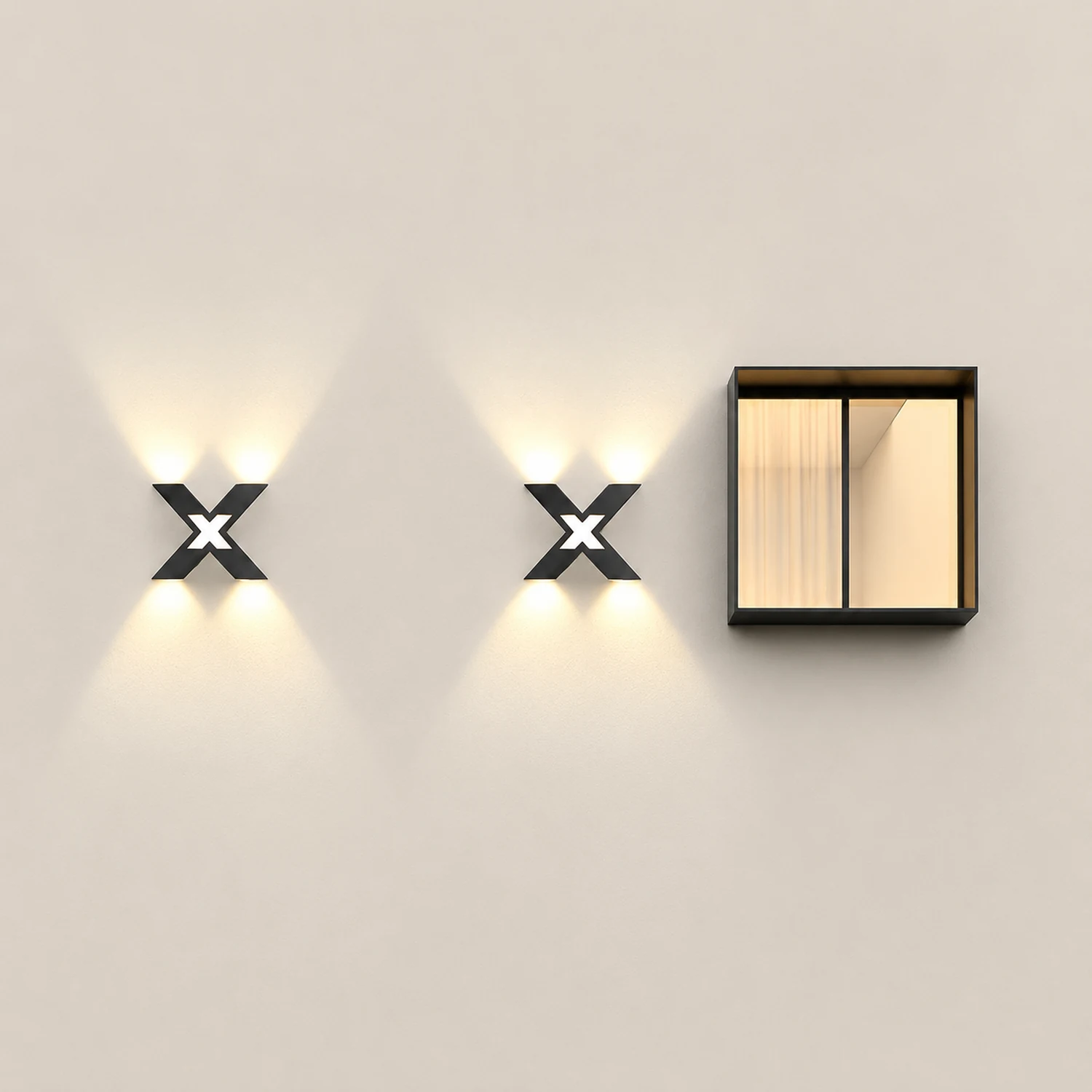 X Shape Creative Waterproof LED Black Modern Outdoor Wall Lamp Exterior Lights - Lumpaz