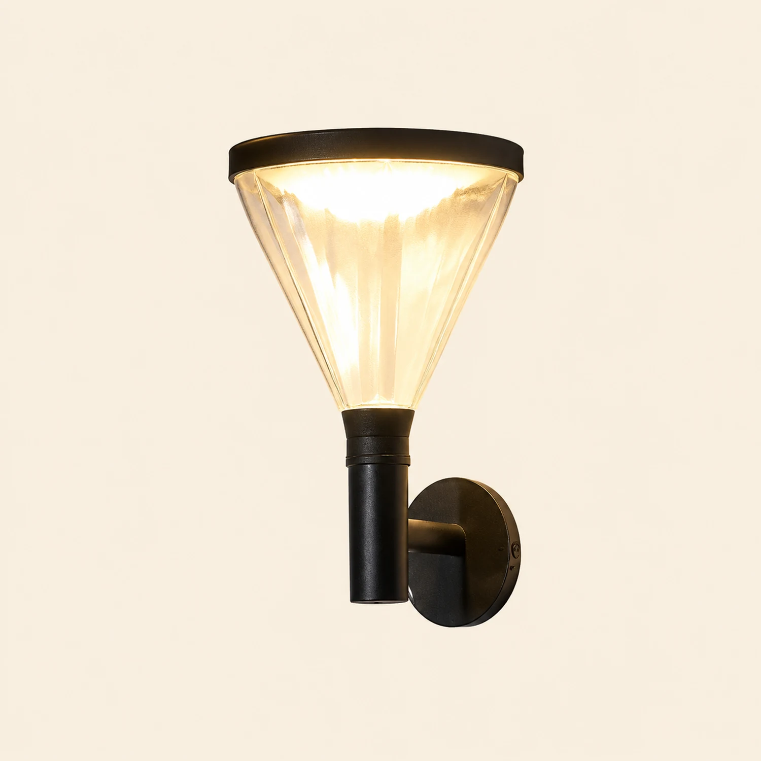 Waterproof Dimmable LED Black Modern Solar Outdoor Wall Lights Wall Lamp - Lumpaz