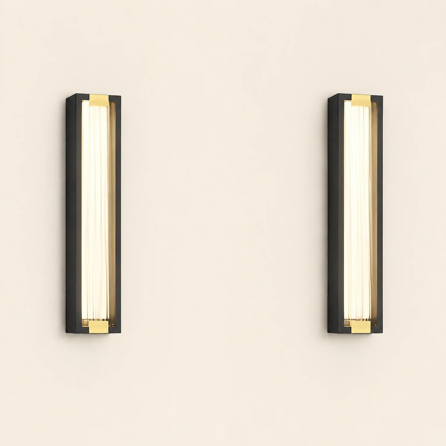 Rectangular Strip Waterproof LED Black Modern Porch Lights Wall Sconces - Lumpaz