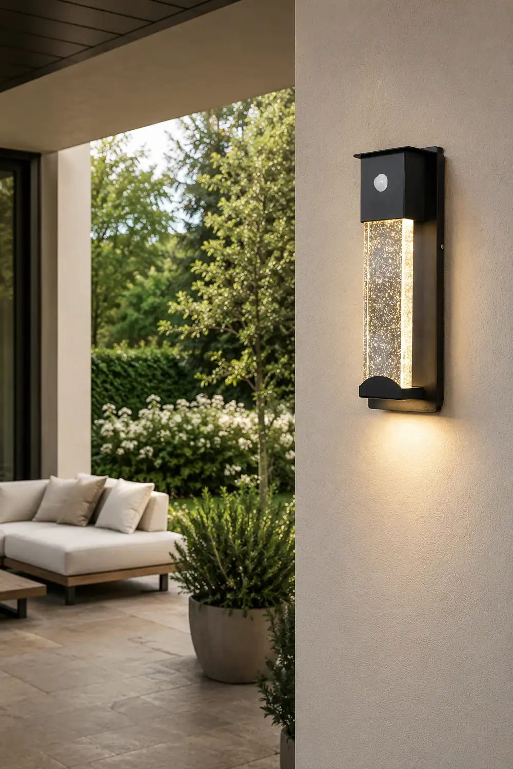 Minimalist Crystal Bubble Glass Waterproof LED Motion Sensor Wall Lamp - Lumpaz