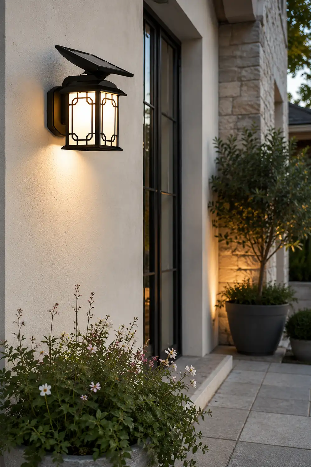 Vintage Waterproof LED Dimmable with Remote Solar Wall Lights Outdoor - Lumpaz