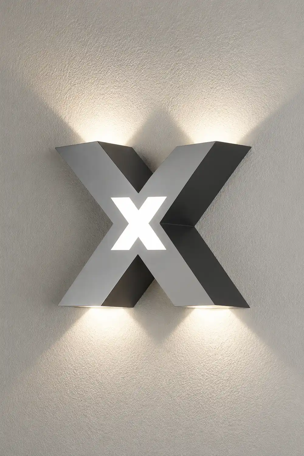 X Shape Creative Waterproof LED Black Modern Outdoor Wall Lamp Exterior Lights - Lumpaz