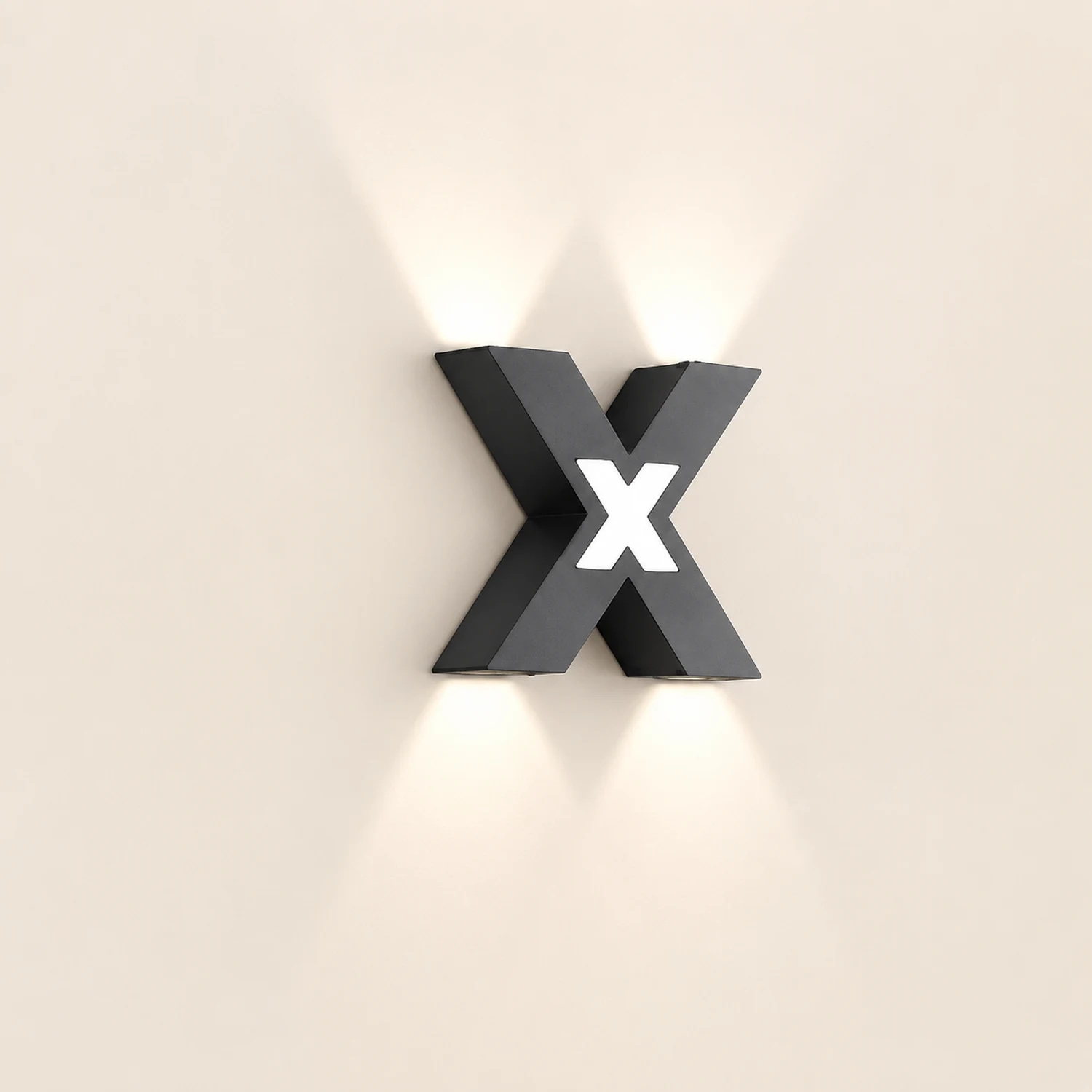 X Shape Creative Waterproof LED Black Modern Outdoor Wall Lamp Exterior Lights - Lumpaz