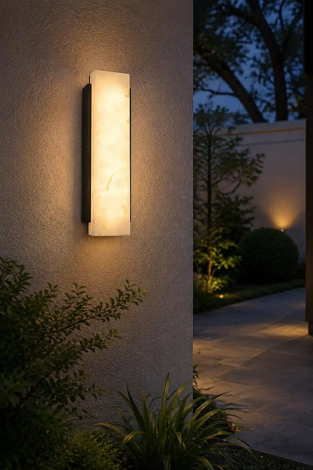 Rectangular Metal LED Waterproof Black Modern Outdoor Wall Lights - Lumpaz