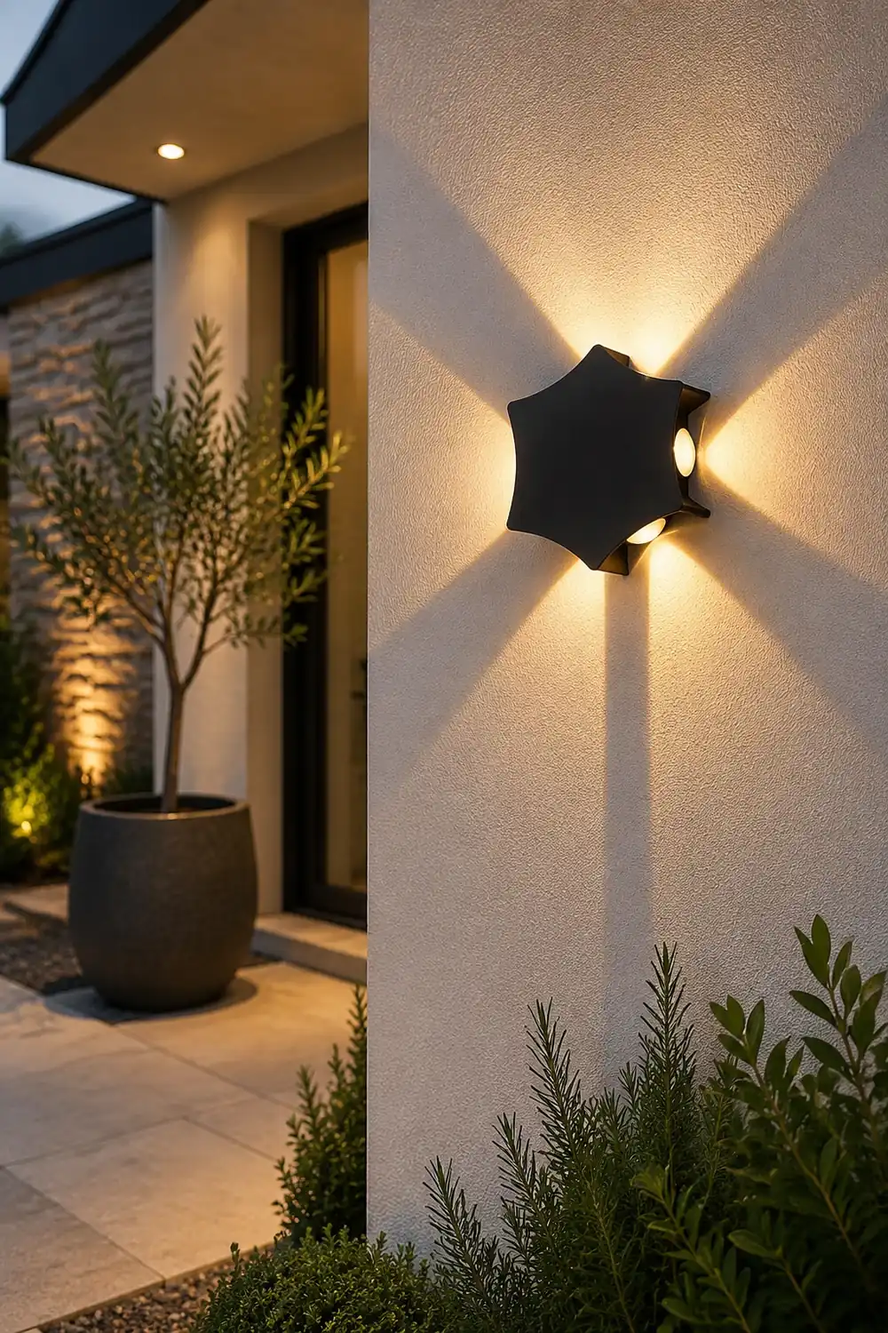 Unique Star Up and Down Lighting LED Waterproof Black Modern Wall Lamp - Lumpaz