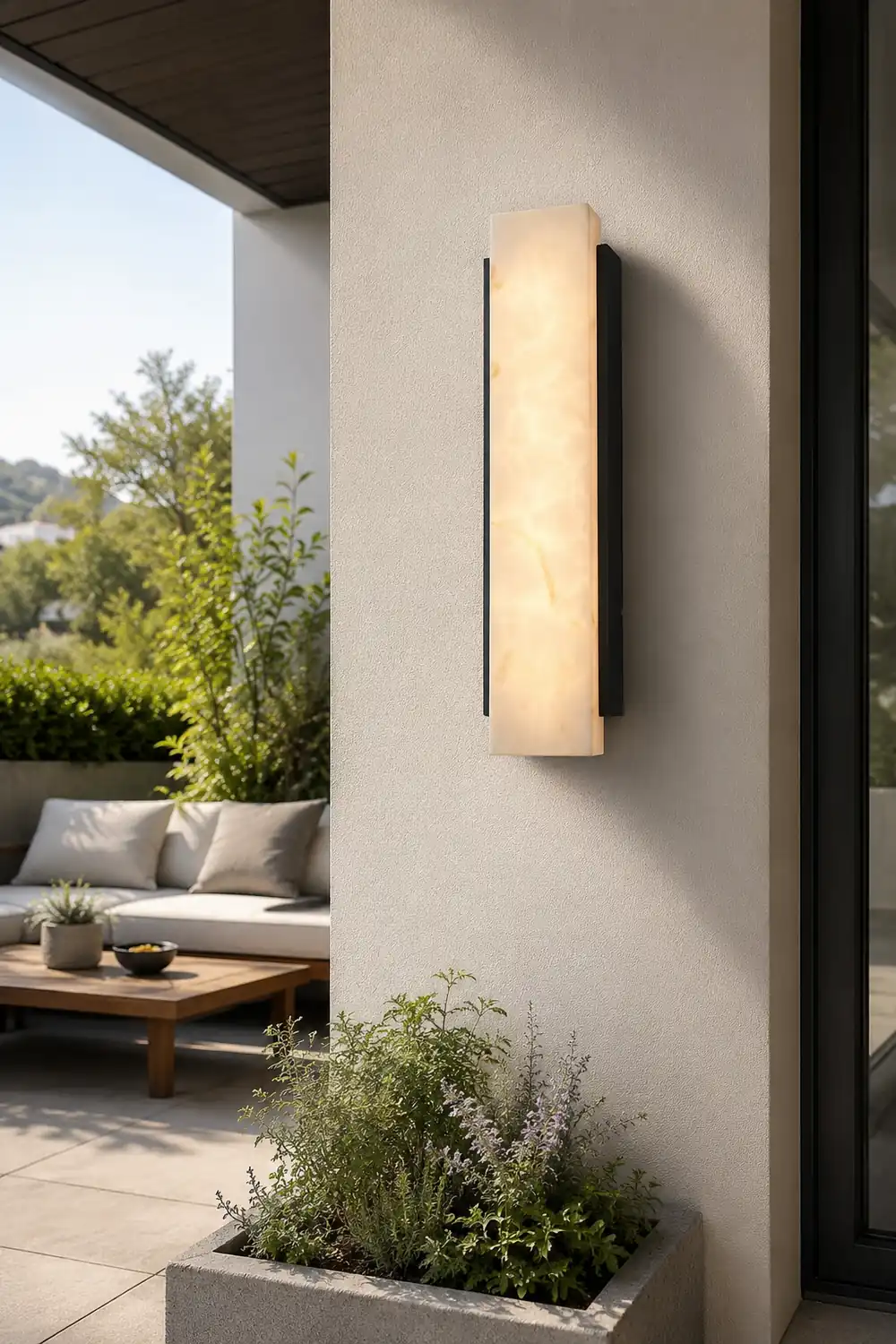 Rectangular Metal LED Waterproof Black Modern Outdoor Wall Lights - Lumpaz