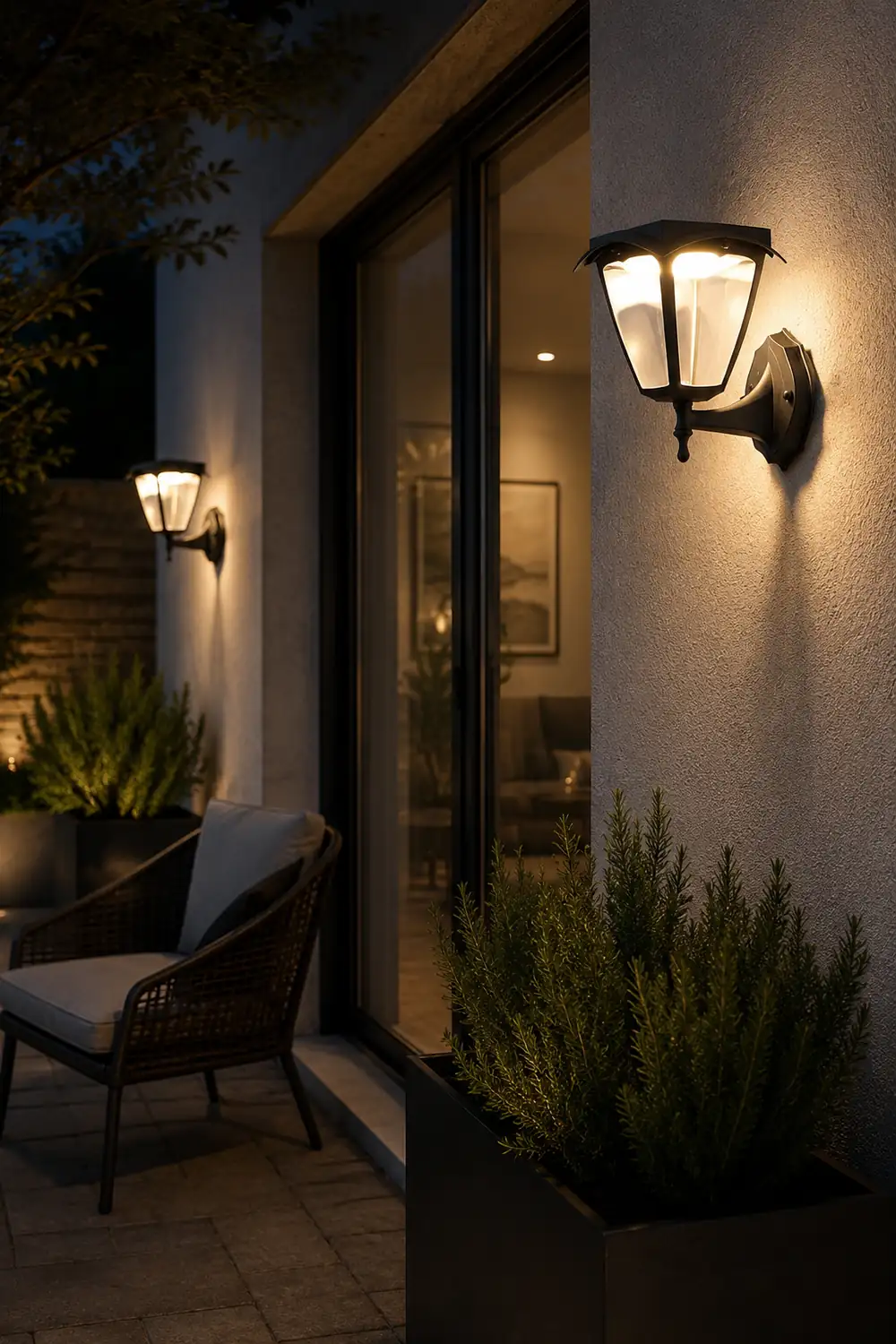 Square Dimmable LED Intelligent Black Modern Solar Outdoor Wall Lights - Lumpaz