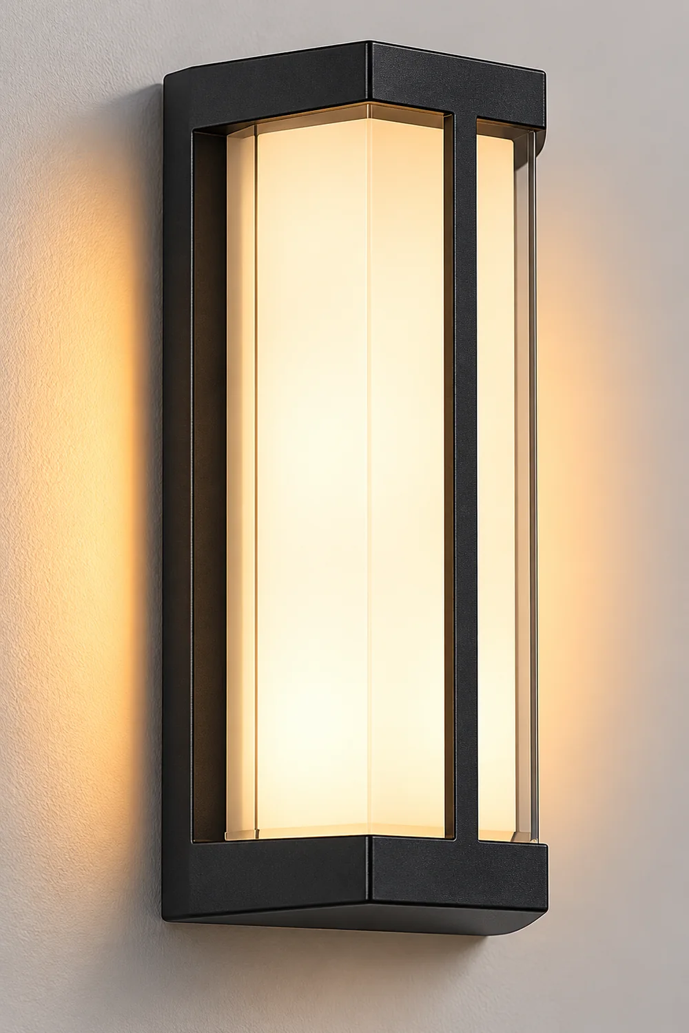 Waterproof Double Acrylic Shade LED Black Modern Outdoor Wall Lights - Lumpaz