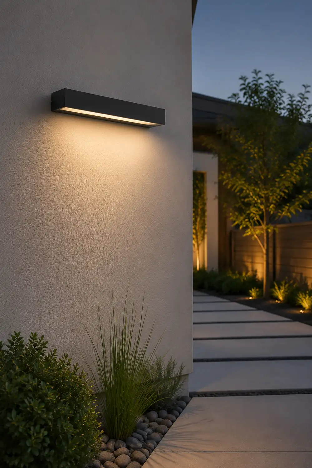 Minimalist Strip Waterproof LED Black Modern Outdoor Wall Washer Light - Lumpaz