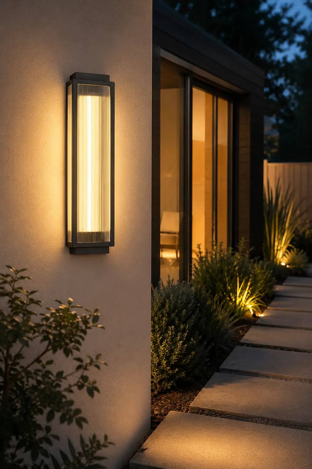 Rectangular Strip Waterproof LED Black Modern Outdoor Wall Lights - Lumpaz