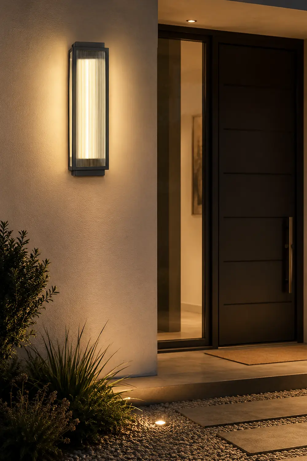 Rectangular Strip Waterproof LED Black Modern Outdoor Wall Lights - Lumpaz