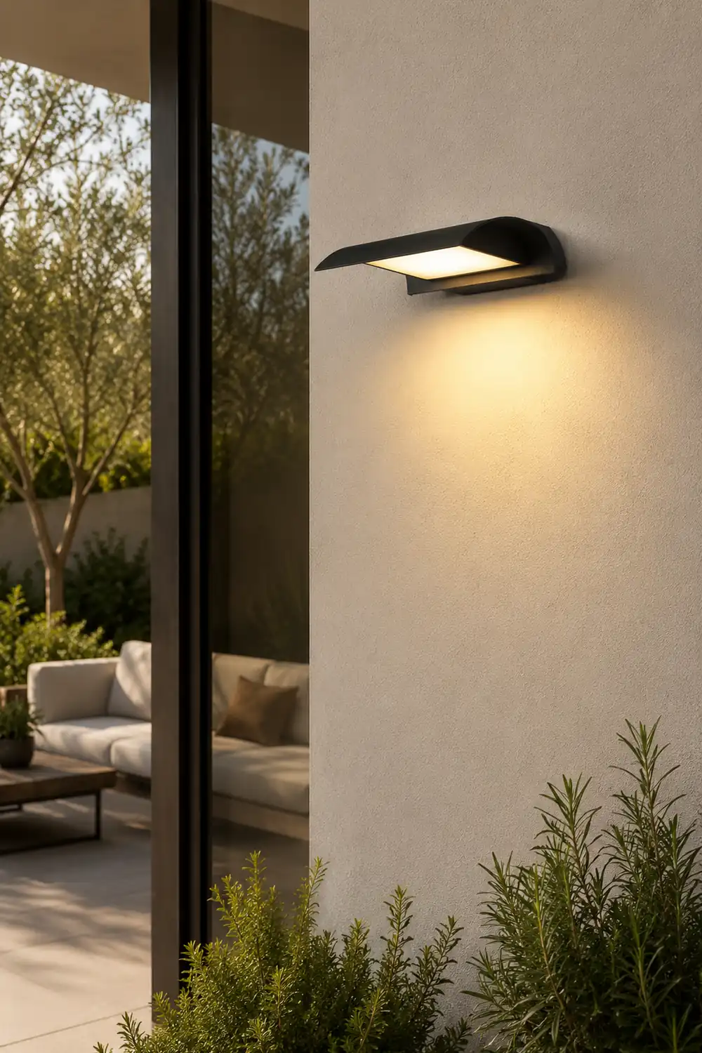 Curved Outdoor Waterproof LED Black Modern Minimalist Wall Lamp Exterior Lighting - Lumpaz