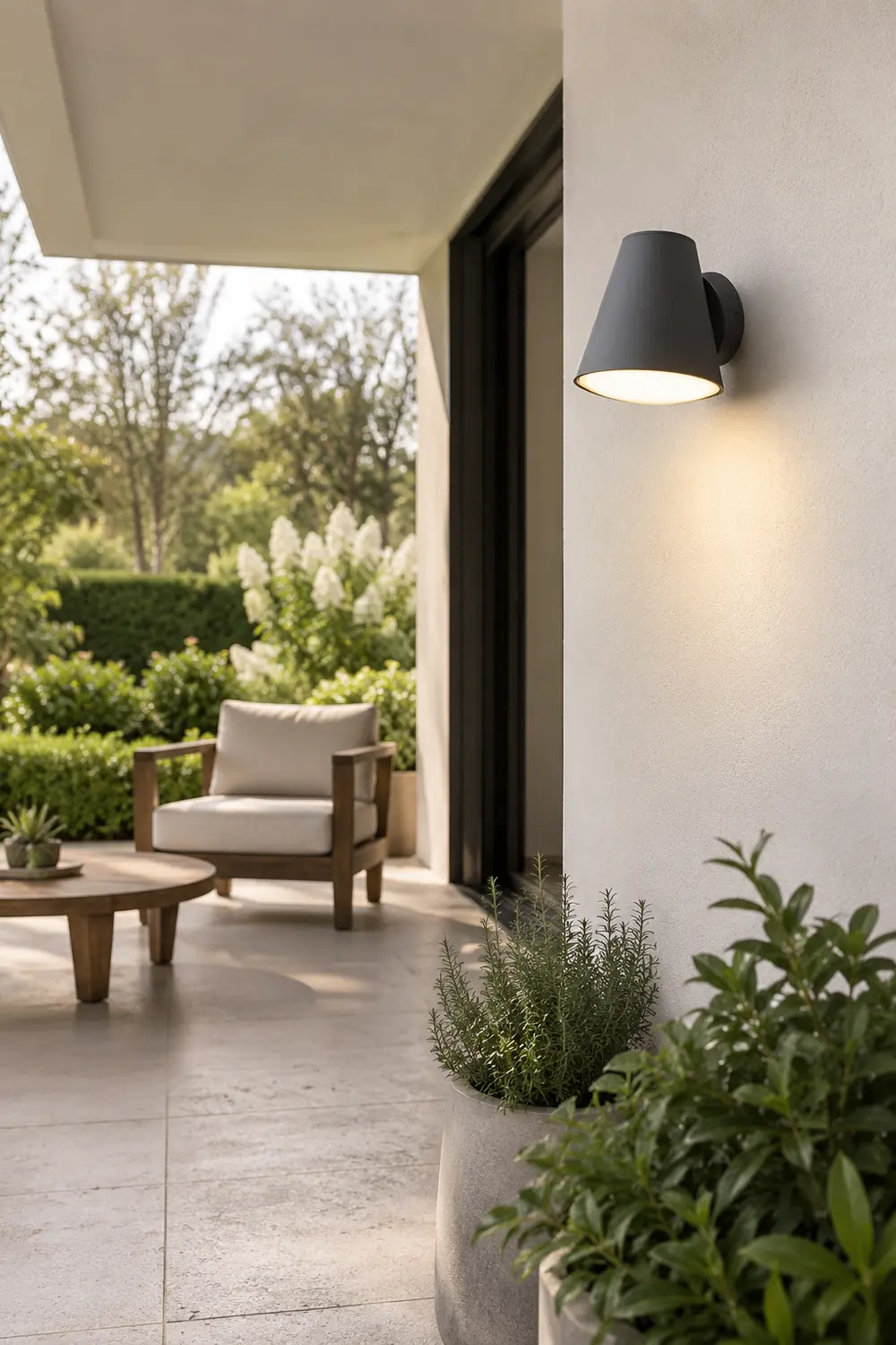 Cone Shape LED Waterproof Black Modern Outdoor Wall Lamp Exterior Lights - Lumpaz