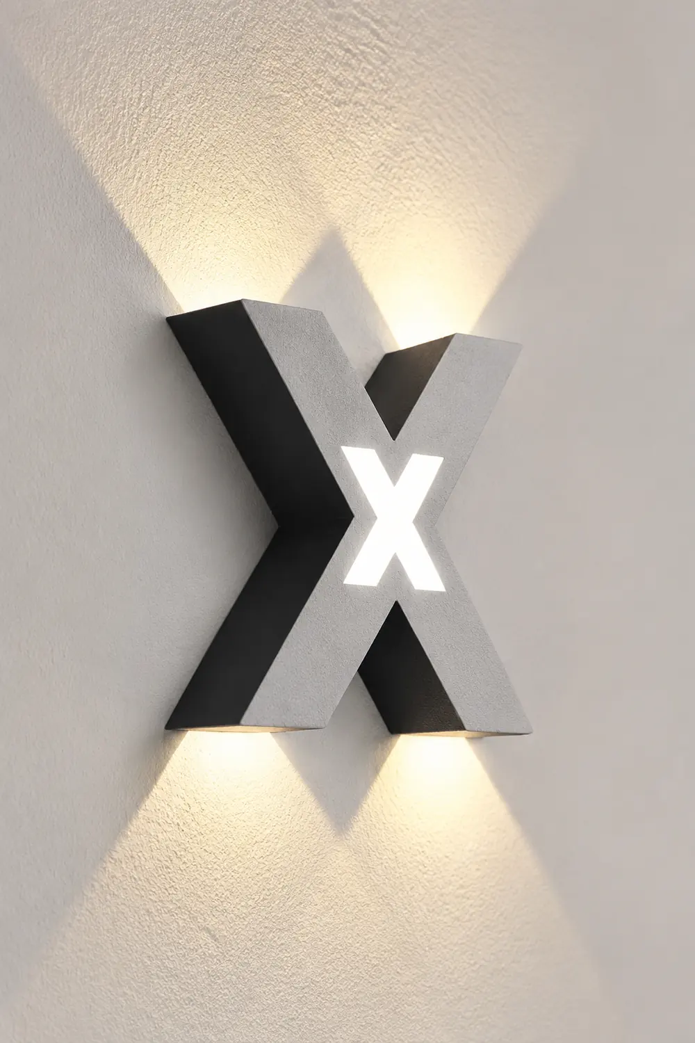 X Shape Creative Waterproof LED Black Modern Outdoor Wall Lamp Exterior Lights - Lumpaz