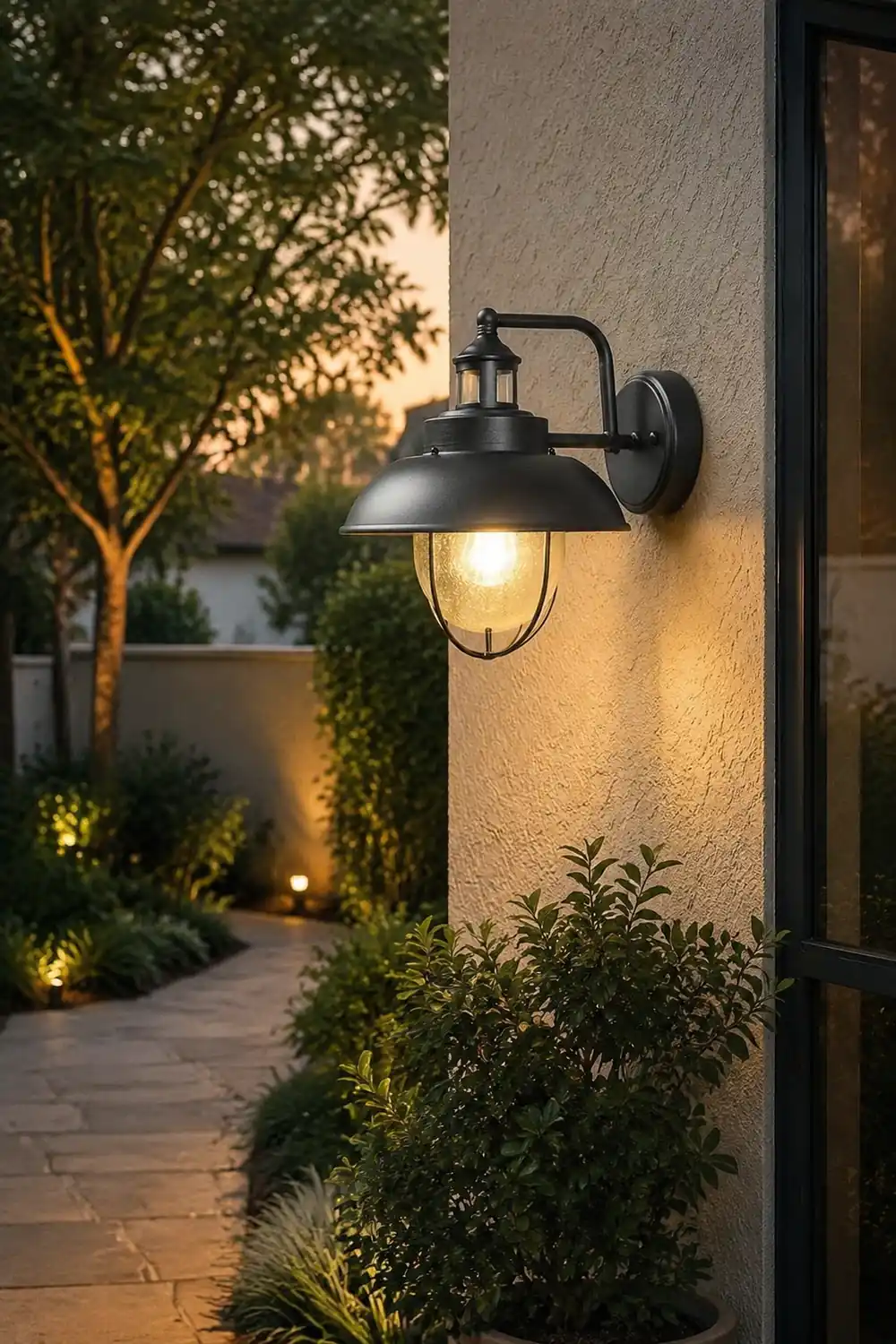 Antique Round Iron Bubbles Glass American Style Outdoor Wall Lights - Lumpaz