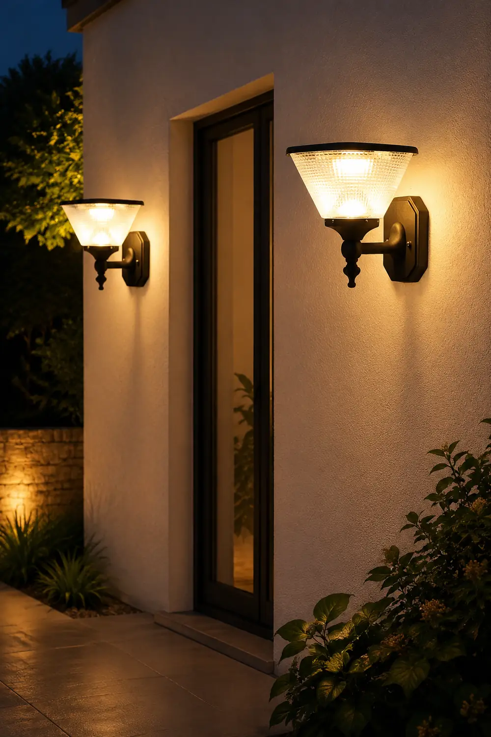 Round Waterproof LED Three Step Dimming with Remote Solar Wall Lights - Lumpaz