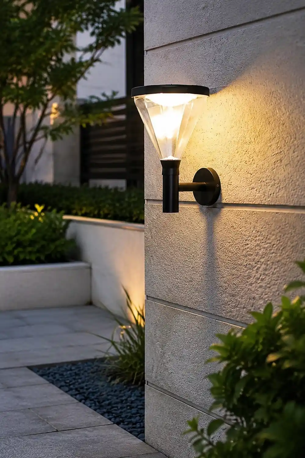 Waterproof Dimmable LED Black Modern Solar Outdoor Wall Lights Wall Lamp - Lumpaz
