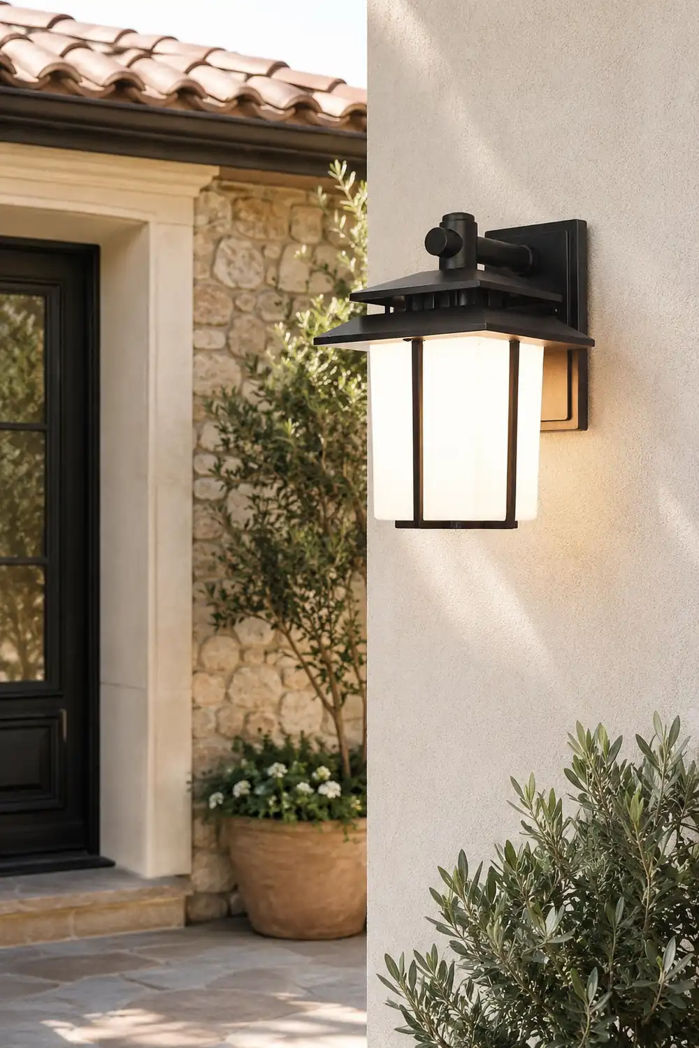 Vintage Glass Aluminum Waterproof European Style Outdoor Wall Sconces Lighting - Lumpaz