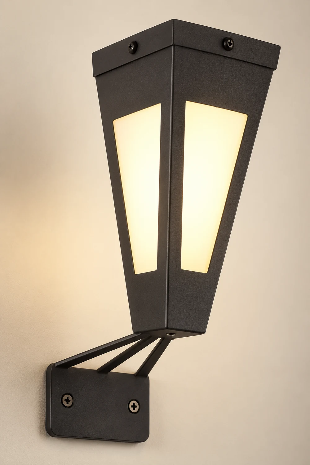 Waterproof Intelligent Metal LED Black Modern Solar Outdoor Wall Light - Lumpaz