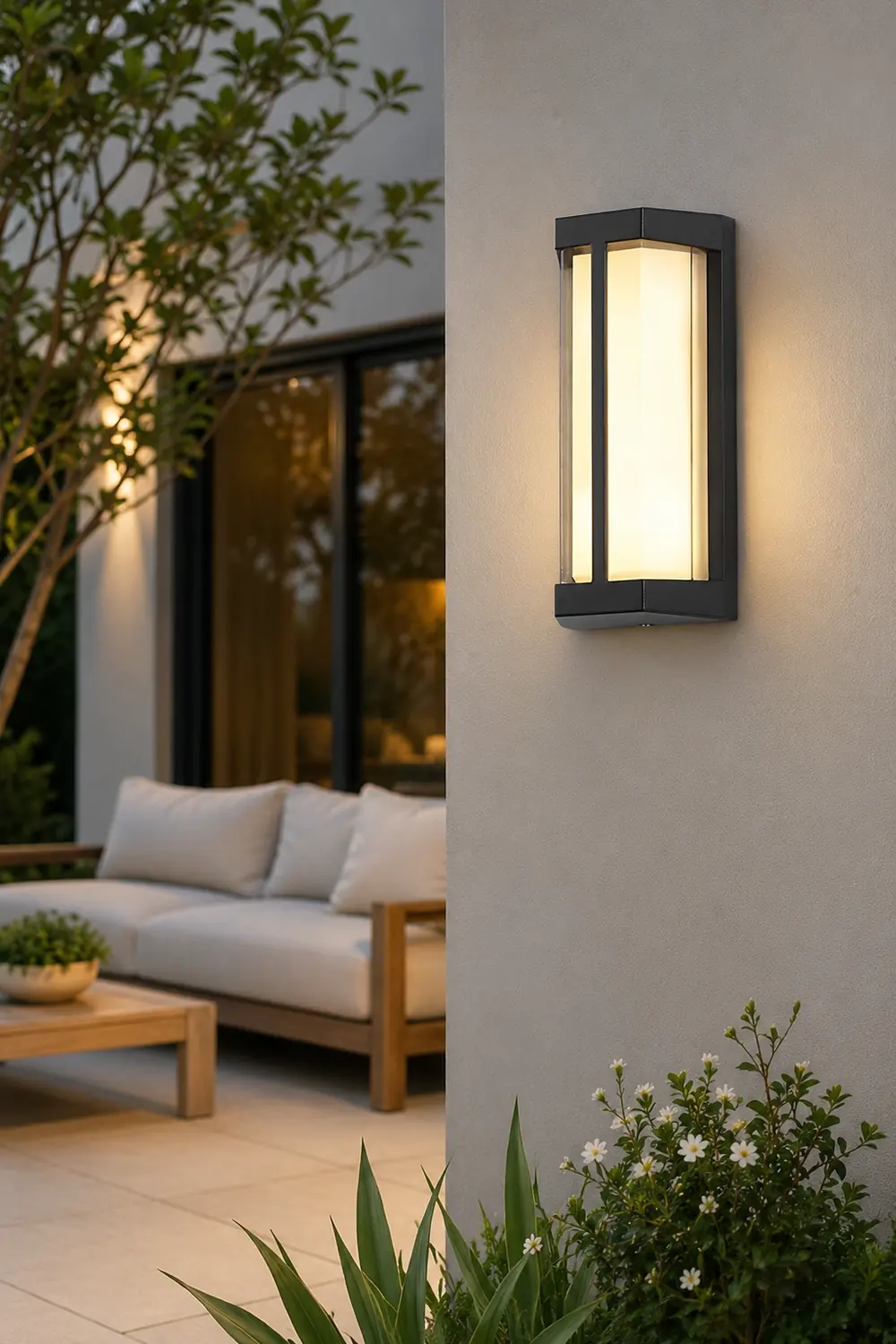 Waterproof Double Acrylic Shade LED Black Modern Outdoor Wall Lights - Lumpaz