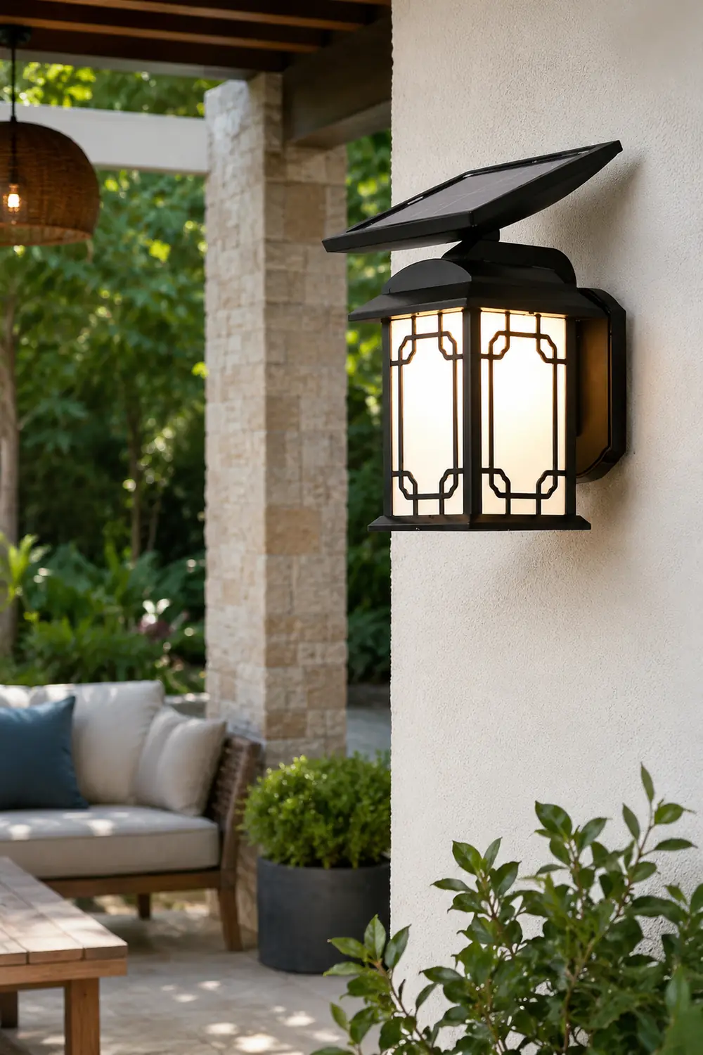 Vintage Waterproof LED Dimmable with Remote Solar Wall Lights Outdoor - Lumpaz
