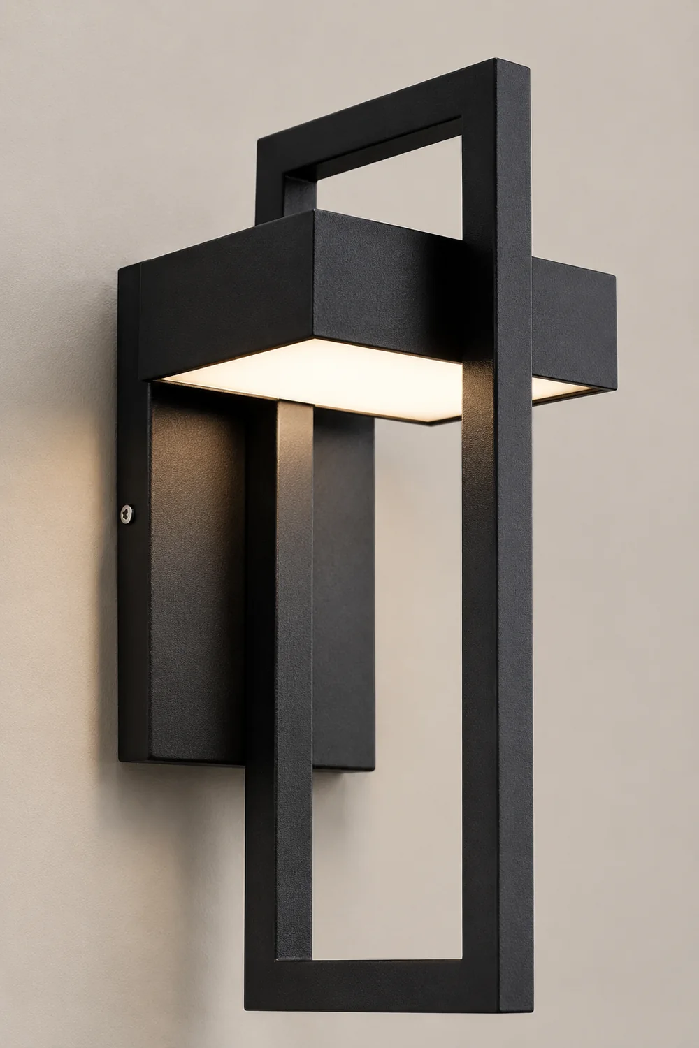 Rectangular Minimalist LED Waterproof Black Modern Outdoor Wall Lamp - Lumpaz
